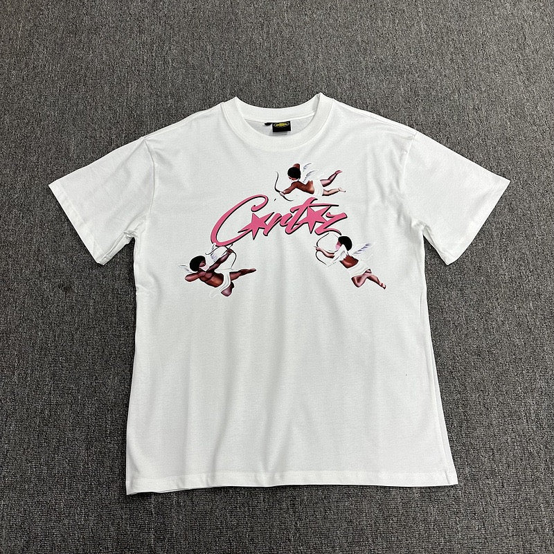 Graphic Print White T-Shirt Unisex Streetwear Casual Short Sleeve Tee